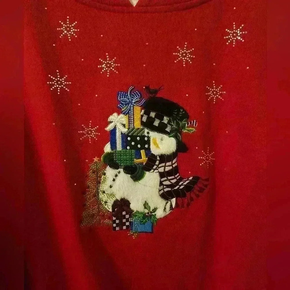 Heritage Charm Snowman Ugly Christmas Sweater Plus Size XXL - Picture 2 of 5